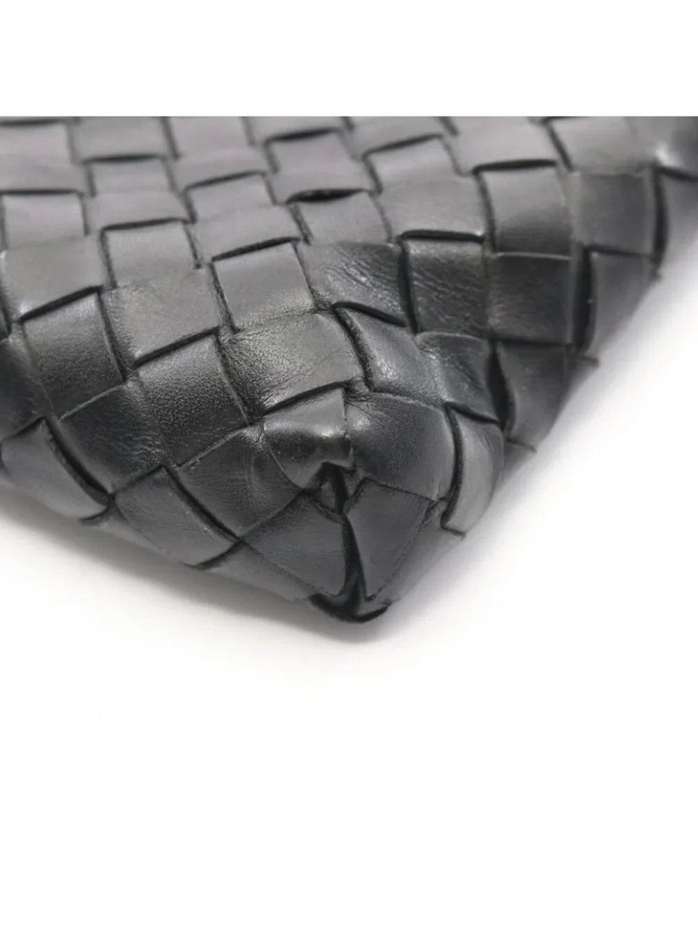 Bottega Veneta Shoulder Bag Intrecciato Black Navy Leather